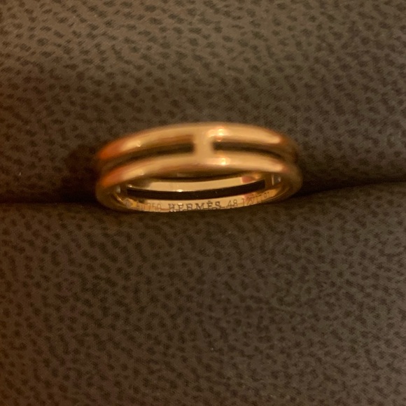 💍HERMÈS $1,400 Ariane Wedding Band 18K Rose Gold 48 size 4.5 - Picture 8 of 16